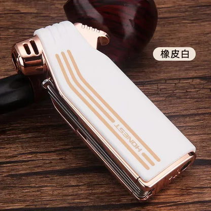 New Multifunctional Special Pipe Machine Oblique Fire Retro Open Fire Lighter Inflatable with Smoke Knife Pressure Stick Scraper.