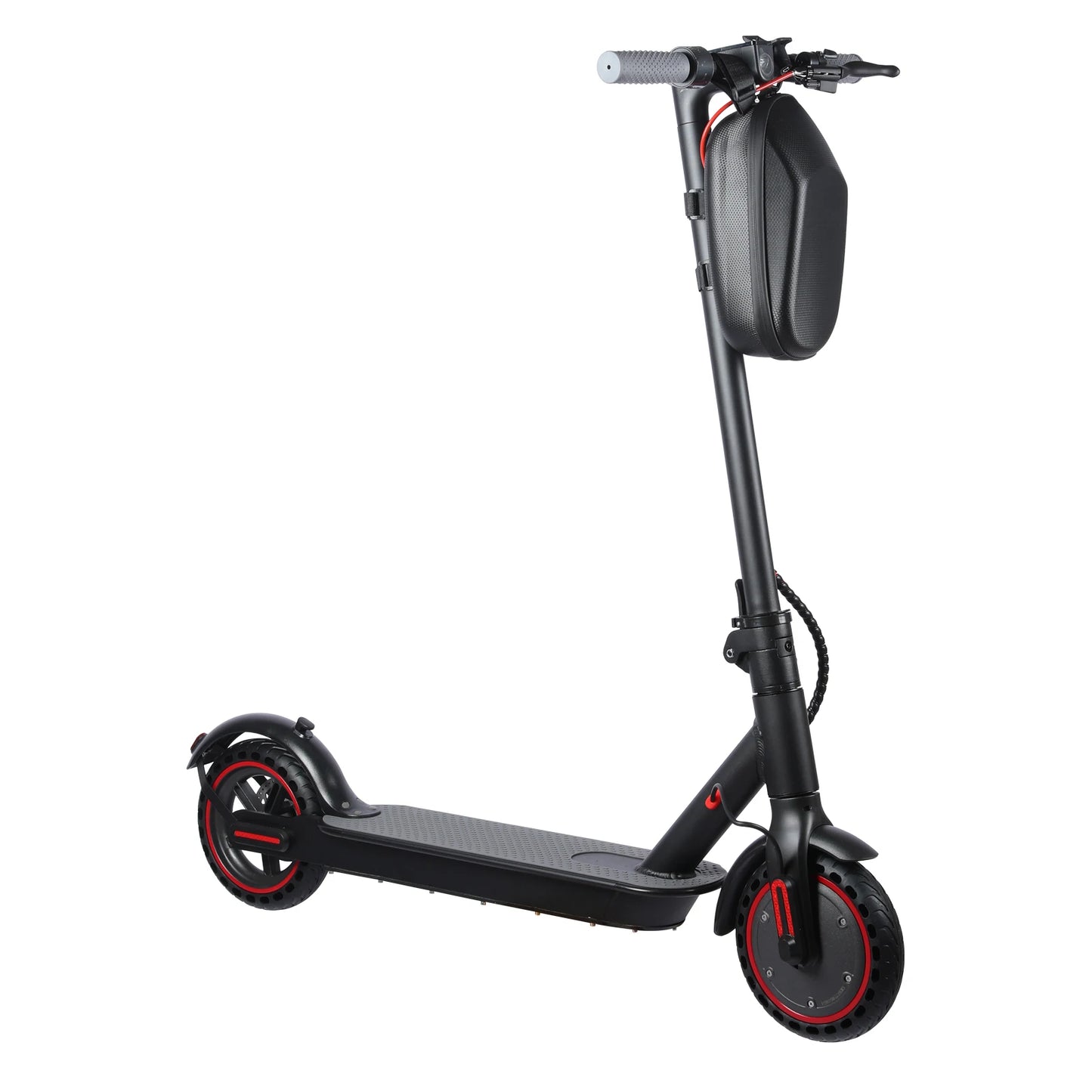 Black 350W Foldable Electric Scooter with Bag for Adults, 30KM Range, APP Support, Foldable Commuter E-scooter.