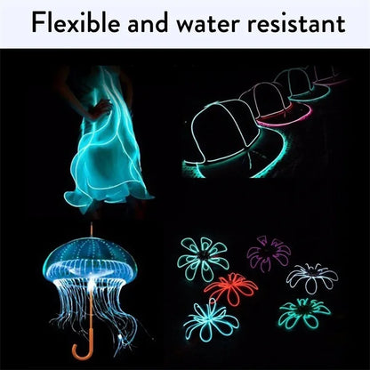 1M/3m/5M LED Neon Licht USB Flexible EL Draht Seil Rohr Wasserdichte LED Streifen Band für Urlaub Dance Party Decor Licht 3V 5V 12V.