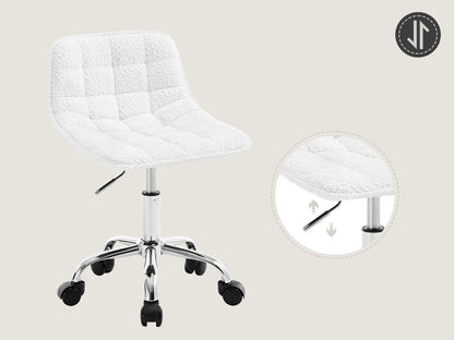 WOLTU Drehbarer Bürostuhl aus Samt, Make-up-Arbeitsstuhl, Ankleidehocker mit Rückenlehne, höhenverstellbarem, gepolstertem Sitz