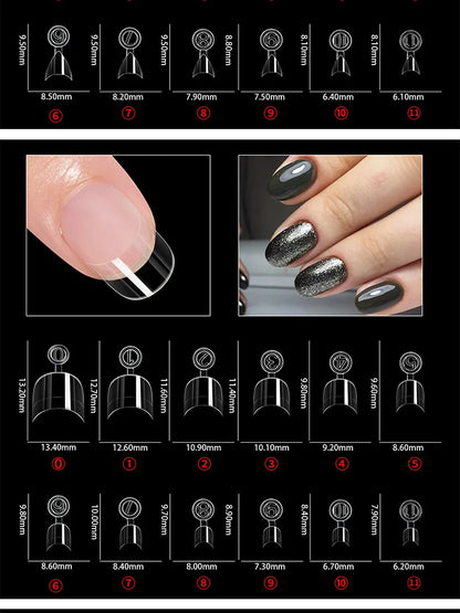 120-600Pcs False Nail Tips Soft Gel Fingertip Semi-matte Square French Coffin Full Half Cover Artificial Fake Nails Extension.
