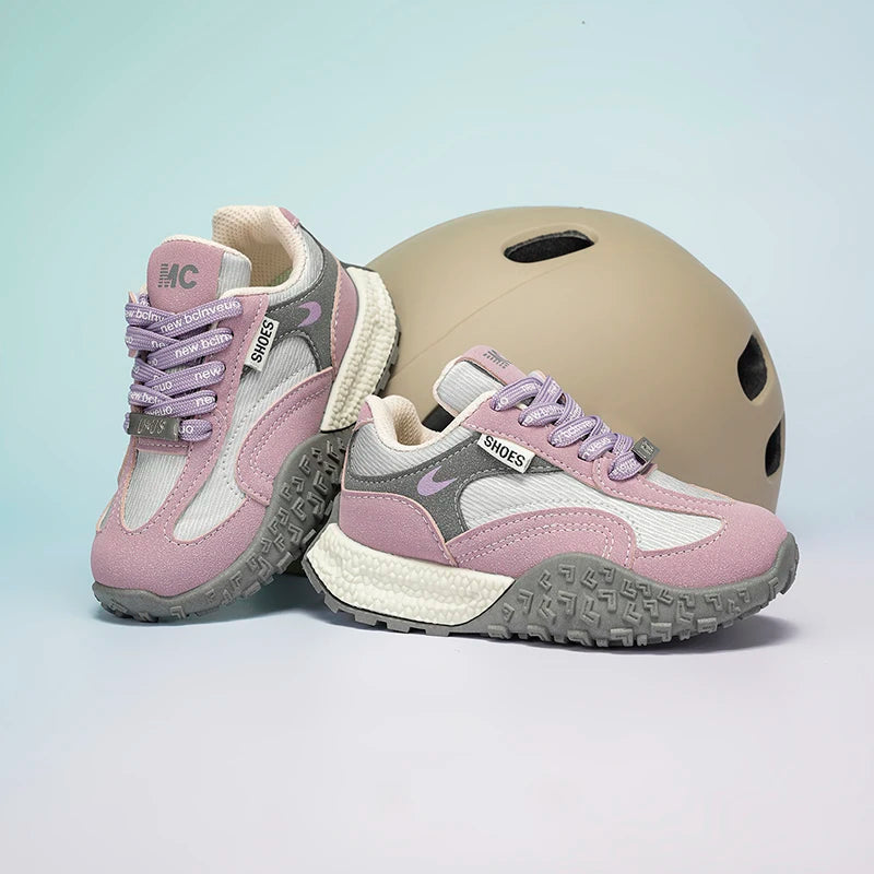 Girls Trendy Athletic Sneakers Durable Suede Comfortable Fit NonSlip Rubber Outsole Kids Causal Shoes Non-slip Boys Sports Shoes.