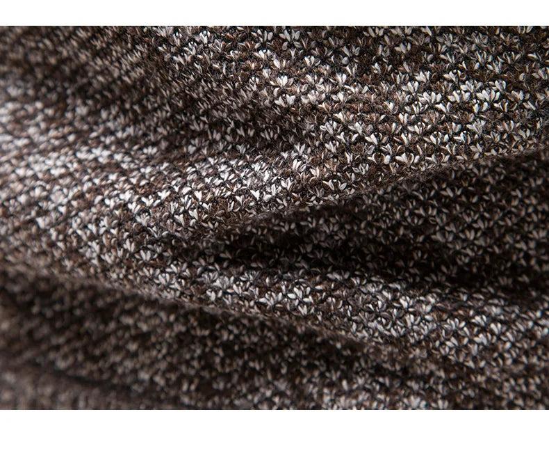 Autumn Winter Fleece Sweater Men Thicker Turtleneck Warm Pullover Slim Fit Man Clothes Luxury Brand Black Brown Jumpers Elastic.