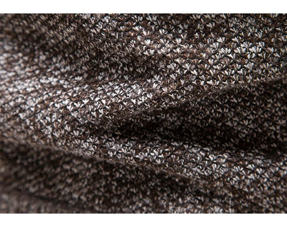 Autumn Winter Fleece Sweater Men Thicker Turtleneck Warm Pullover Slim Fit Man Clothes Luxury Brand Black Brown Jumpers Elastic.