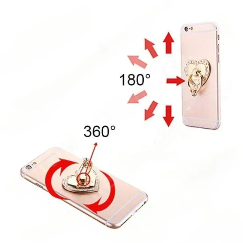 Heart-shaped Diamond Mobile Phone Holder  Phone Ring Holder Accessories.
