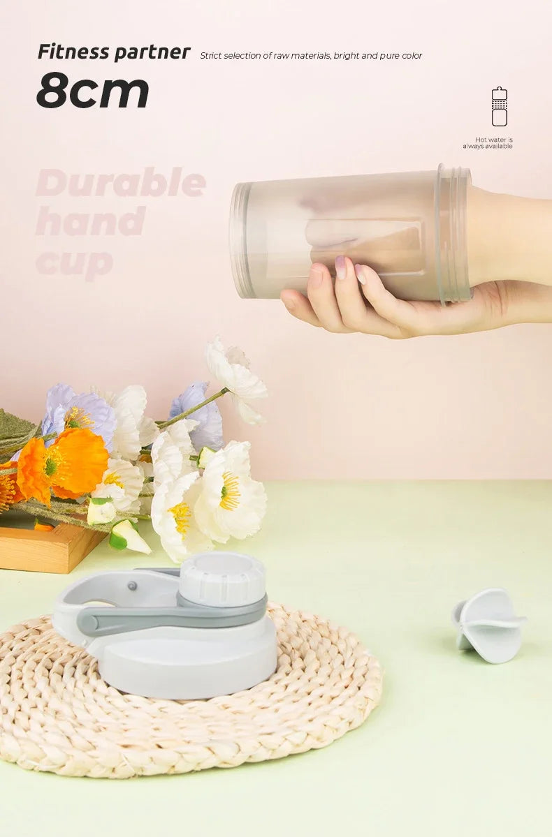 Shake Cup Sports Fitness Water Bottle Milkshake Cup Sports Plastic Water Cup Creative Plastic Drinking Cup Protein Powder Cup.