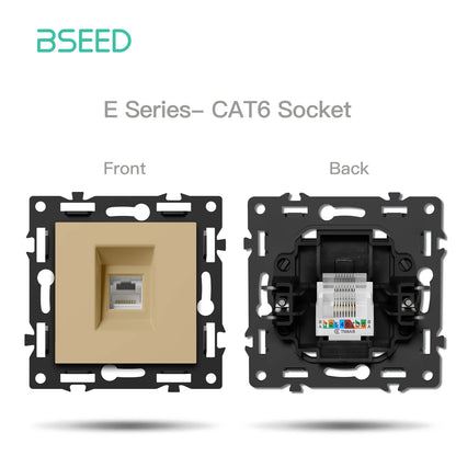 BSEED 1/2Gang-Knopf-Lichtschalter, Funktionsteil, nur Glasrahmen, Lichtschalter, Wand-Netzschalter, DIY-Teile, freie Kombination, 86 mm.