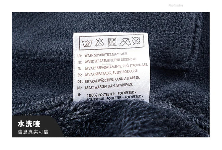 Maxbarley Winter Sportswear Set Mens Retro Training Thick Fleece Jacket + Pants Two Piece Set Casual Ski Running Tracksuit Suit