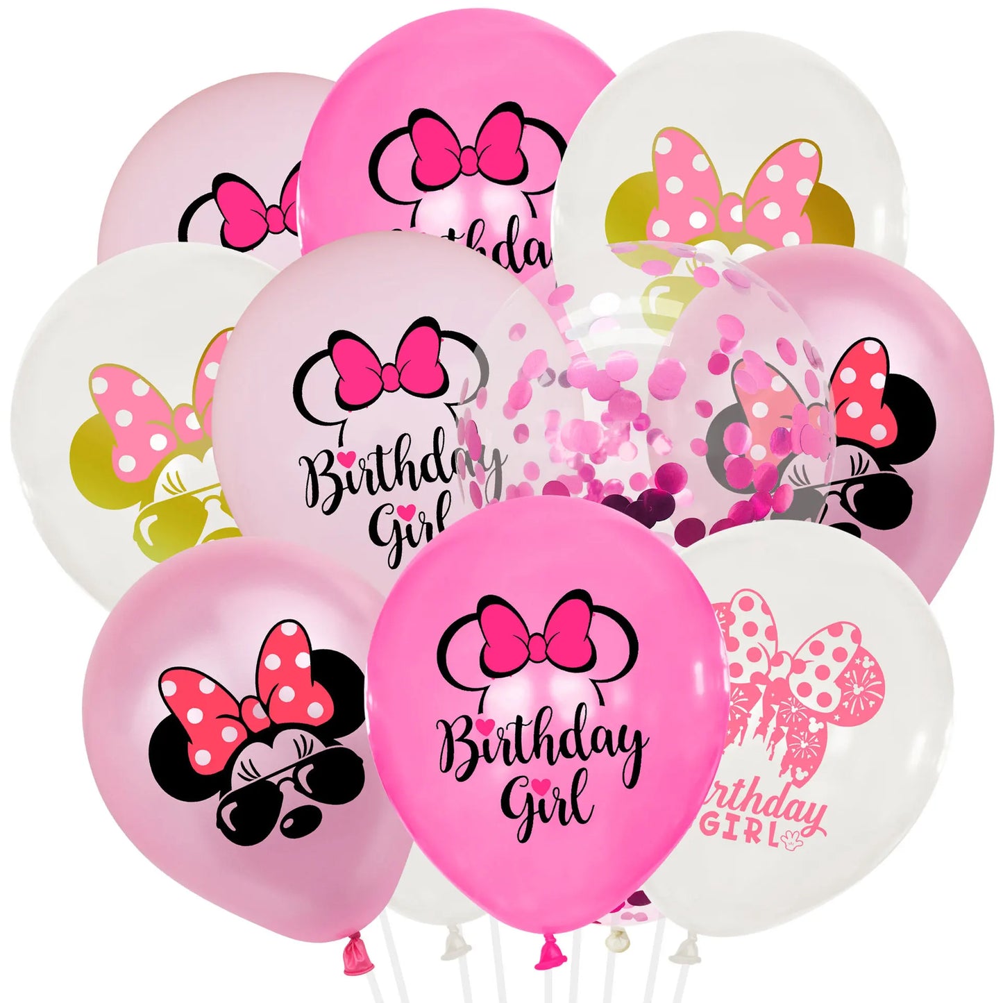 Disney Minnie Mouse Birthday Party Decoration Pink Minnie Paper Cups Plates Napkin Tablecloth Tableware Balloosn Baby Shower Kid.