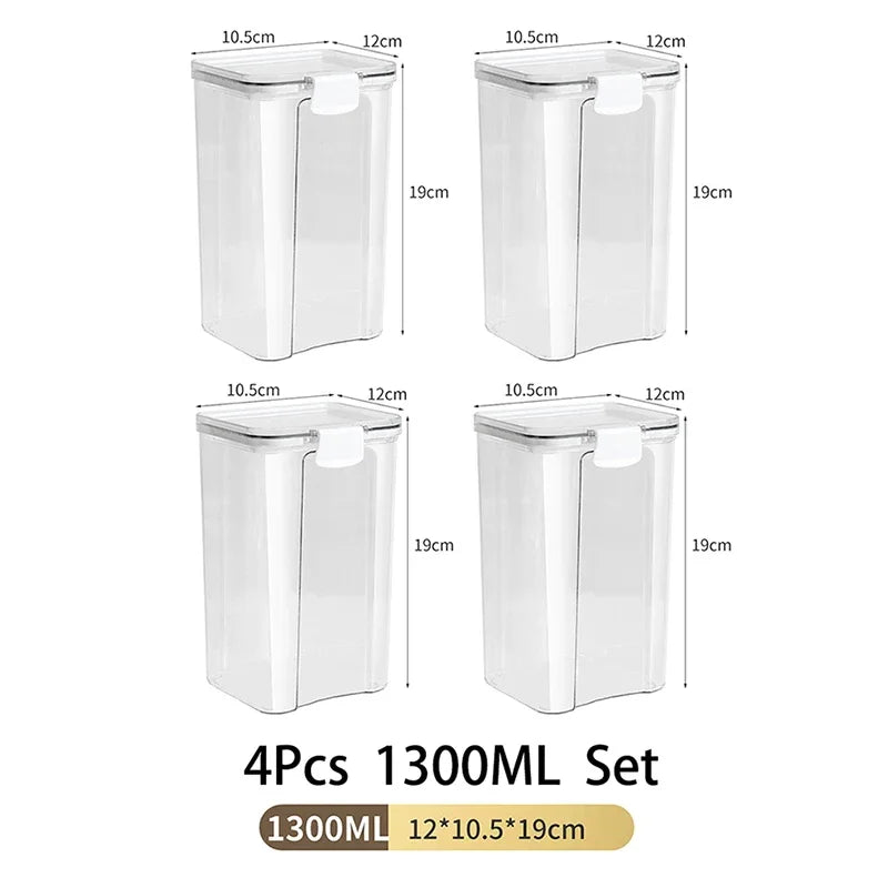 2/4Pcs Sealed Jars Set Grain Coffee Beans Sealed Container Plastic Kitchen Fresh-keeping Box Moisture-proof Storage Boxes Set
