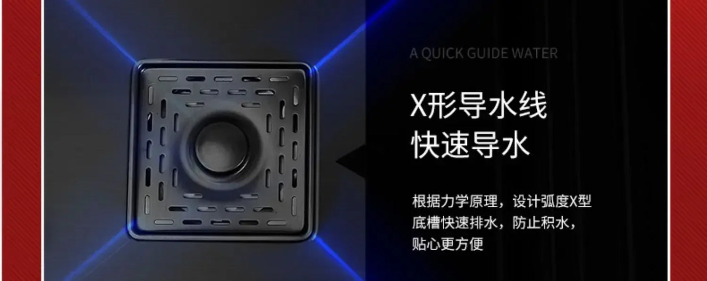 55 cm x 32 cm, 304 Nano-Edelstahl, versteckter Waschbecken-Klapphahn mit großem Einzelschlitz und Abdeckplatte, Bartheke, Tassenscheibe