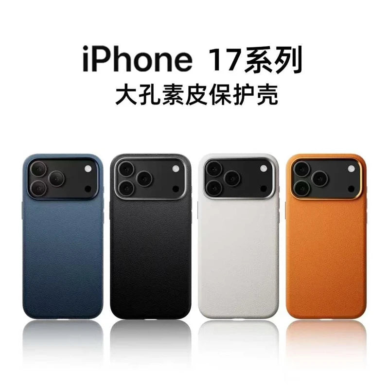 Case For iPhone 17 Pro Max 17 Ari Leather PU Silicone Border Back Cover Luxury and Simple Shockproof Bumper.