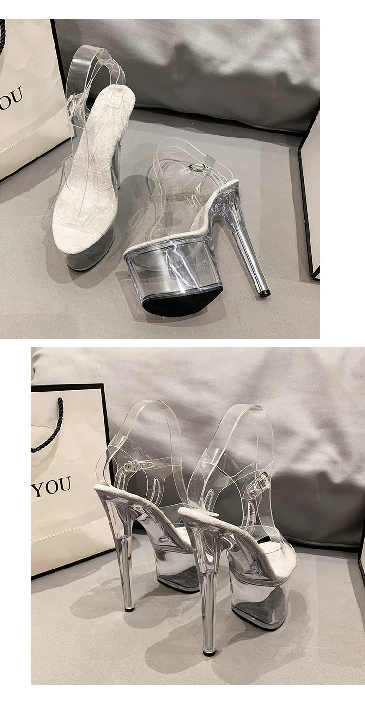 Platform sandals Girl shoes 20CM crystal Summer high heels ladies shoes on sale Pole Dance Pumps sandalias de mujer verano