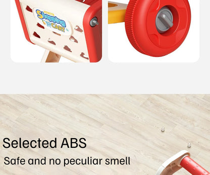 Shopping cart toy baby small trolley children play house fruit cut music kitchen supermarket men and girls Early Education toys