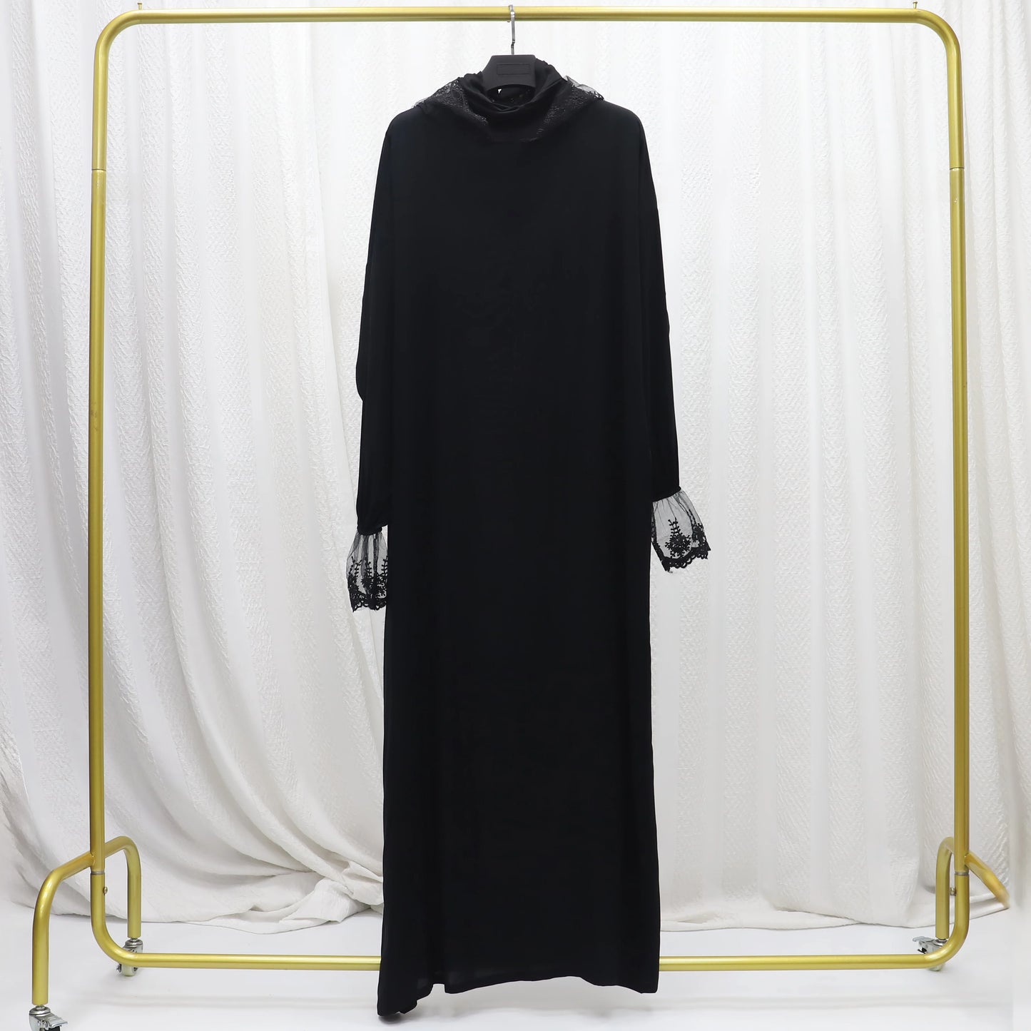 2025 Latest Lace Hoodie Soft And Comfortable jilbab One Piece Long Robe Prayer Abaya Jilbab Nikab Abaya Muslim Dress for Women