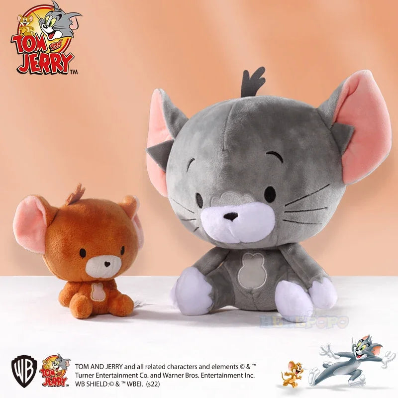 Original 18cm Tuffy Doll Tom and Jerry Plush Toys Cute Tom Cat Throw Pillow Doll Tefie Mouse Action Cartoon Doll.