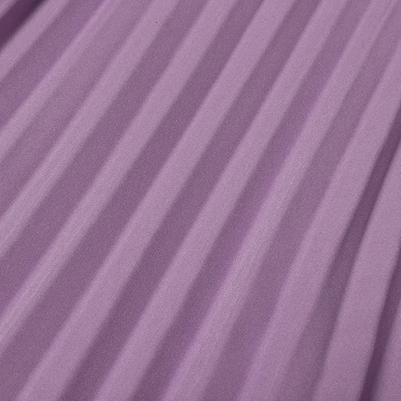 ZANZEA Elegantes Damen-Plisseekleid, edel, gesmokte Bündchen, langärmelig, O-Ausschnitt, Fit und Flare, lang, Vestidos, Pendeln, solide Party-Roben