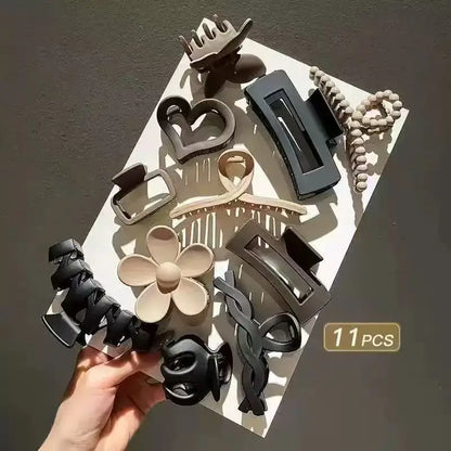 Matte Flower Hair Grips Set for Women Fairy Style Fresh Sweet Headwear for Updo Hairdo Back of Head Hair Accessories