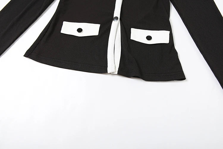 Sisterlinda Classic Street 2 Piece Set Autumn Daily Panelled Trim Full Sleeve Single Breasted Tops+Slim Pants Female Casual Suit.