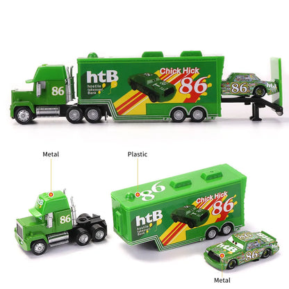 Disney Pixar Cars 2 3 Lightning McQueen Mack Uncle Jackson Storm Car Truck 1:55 Diecast Vehicle Metal Toys Gift for Children.