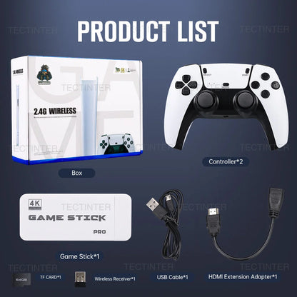 M15 4K Game Stick Mini Retro Video Game Console Built in 30000 Games Wireless Gamepads Video Game Controller Support 2 Player.