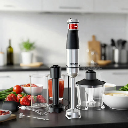 6-in-1 Electric Hand Held Stick Blender Multi-Purpose Immersion Hand Blender,Stainless Steel Blades,Home & Kitchen,MAX 1500W.