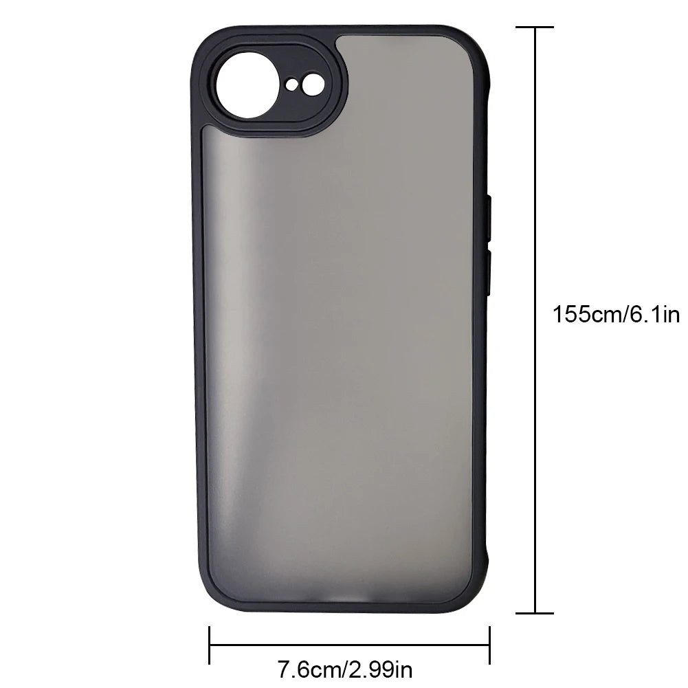 Frosted Translucent Case for iPhone 16E Matte Hard Cover Drop Protection Shockproof Frosted Translucent Phone Cover Anti-Scratch.