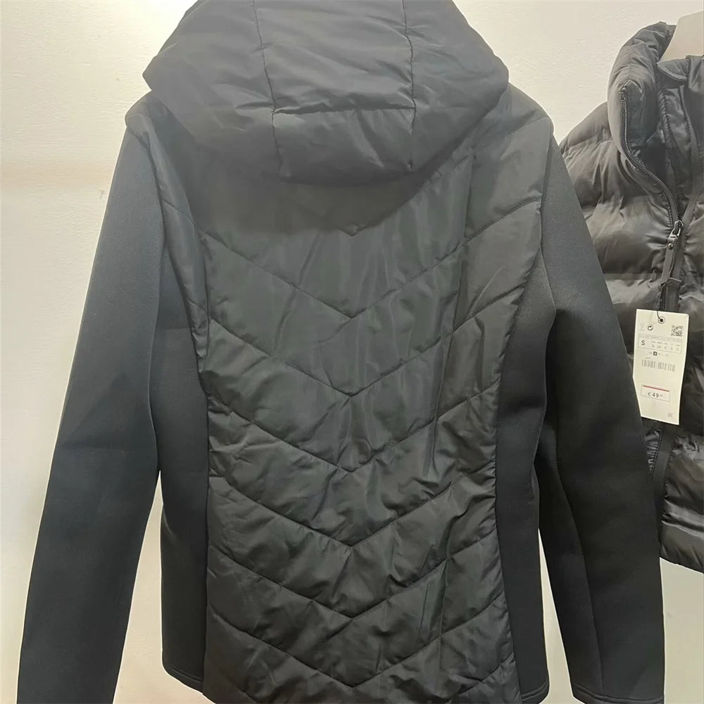 Unizera 2023 Herbst/Winter neues Produkt Damenmode vielseitig lässig lang ärmelig Stehkragen gespleißt Baumwoll mantel.