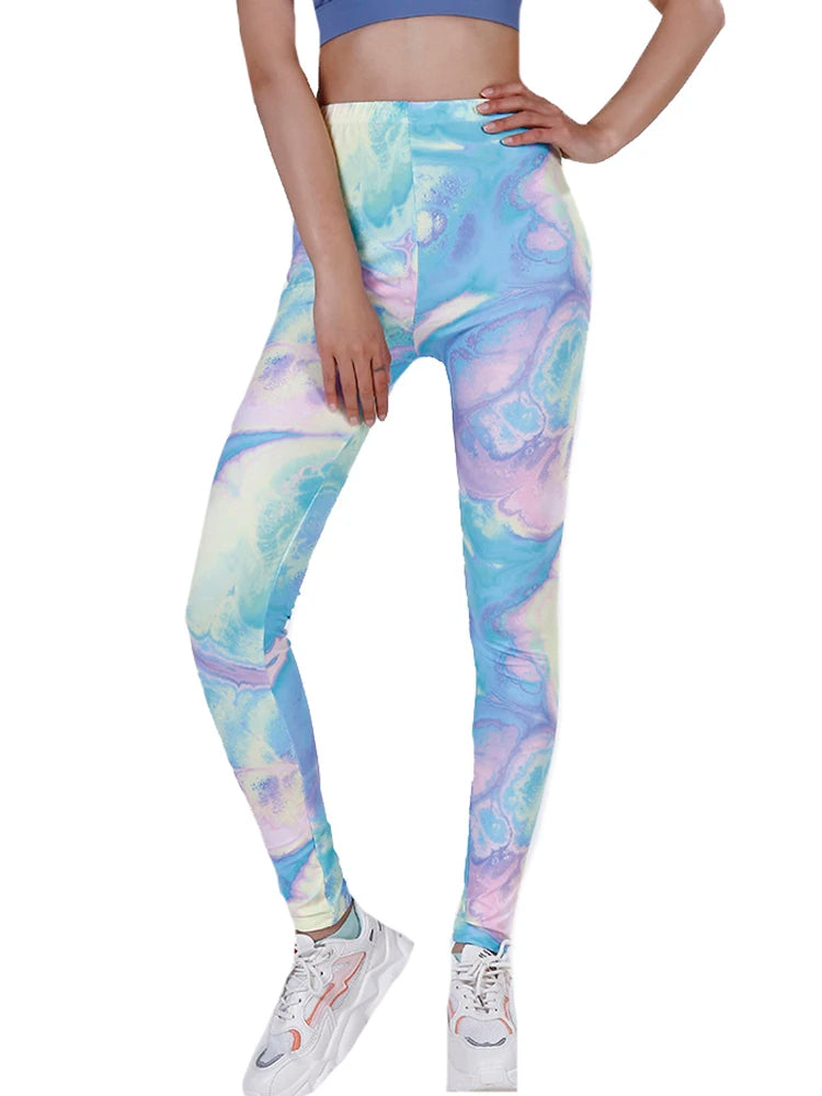 CUHAKCI Mode Plaid Druck Leggings Frauen Sexy Fitness Leggins Grid Floral Streifen Hosen Hohe Taille Bleistift Hosen