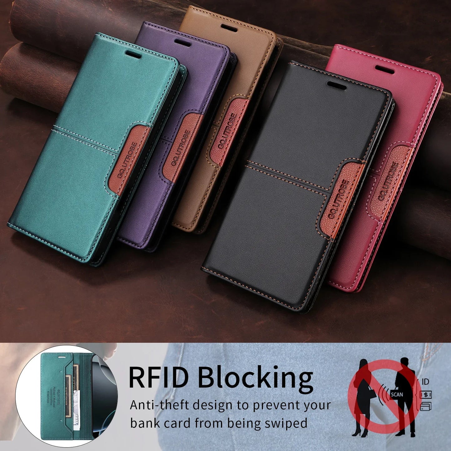 Leather Phone Case for Xiaomi Mi 14T 13T 12T 11T Pro Magnetic Flip Wallet for Mi Poco X7 X6 X5 F6 M6 Pro X3 F3 Card Wallet Cover.