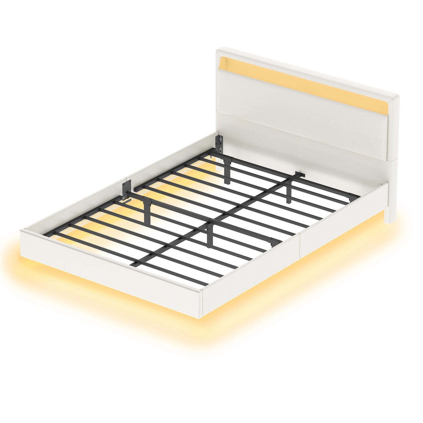 VASAGLE Polsterbett Bettgestell Doppelbettgestell (schwebender visueller Effekt