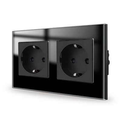 Bingoelec Wandsteckdose, Touch-Lichtschalter mit USB, 20 W, Typ C, Schnellladesteckdose, Glasscheibe, EU-Standard-Steckdosen