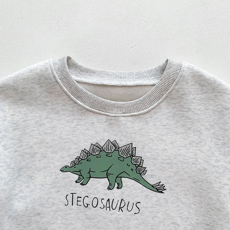 Neuankömmling Cartoon Dino Print Baby Neugeborenen Stram pler Säuglings mädchen Overalls Langarm Jungen Kleidung ein Stück