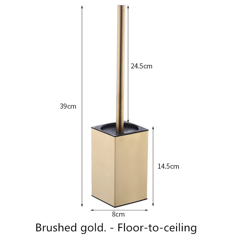 Toilettenbürstenhalter, Wandmontage, Badezimmer-Reinigungsbürste, Toilettenbürsten für die Reinigung von Stauraum, Edelstahl, Schwarz, Gold