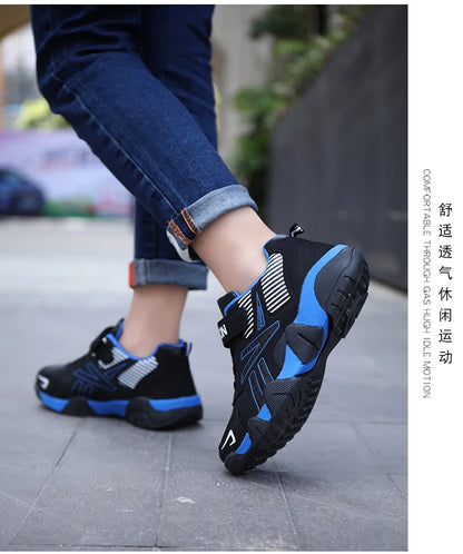 Four Seasons Leather Kids Shoes Non Slip Outdoor Children Walking Sneakers Casual Boys Sport Tennis Size 28-39.