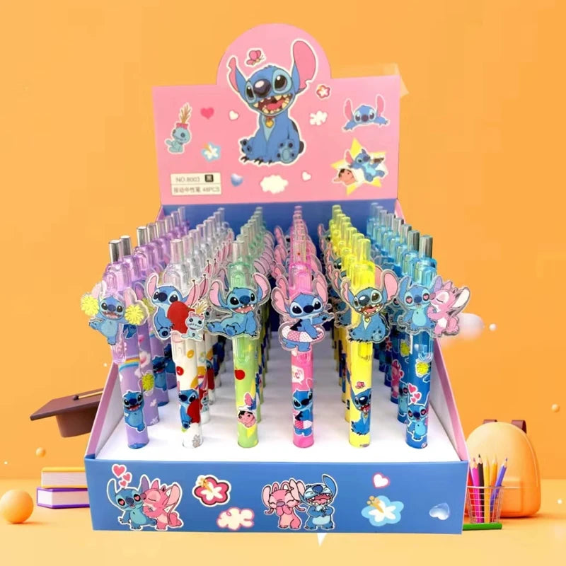 Disney Stich Gel Stift 48Pcs Schwarz 0,5mm Cartoon Kawaii Paster Neue Nette Styling Schule Liefert Freunde Schreiben geburtstag Geschenke.