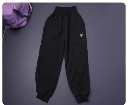 Damen-Fitness-Yogahose mit hoher Taille und Tasche, lockere Bündchen, Knöchel, Workout, Laufen, Training, Sport, Jogginghose, schnell trocknende Haremshose