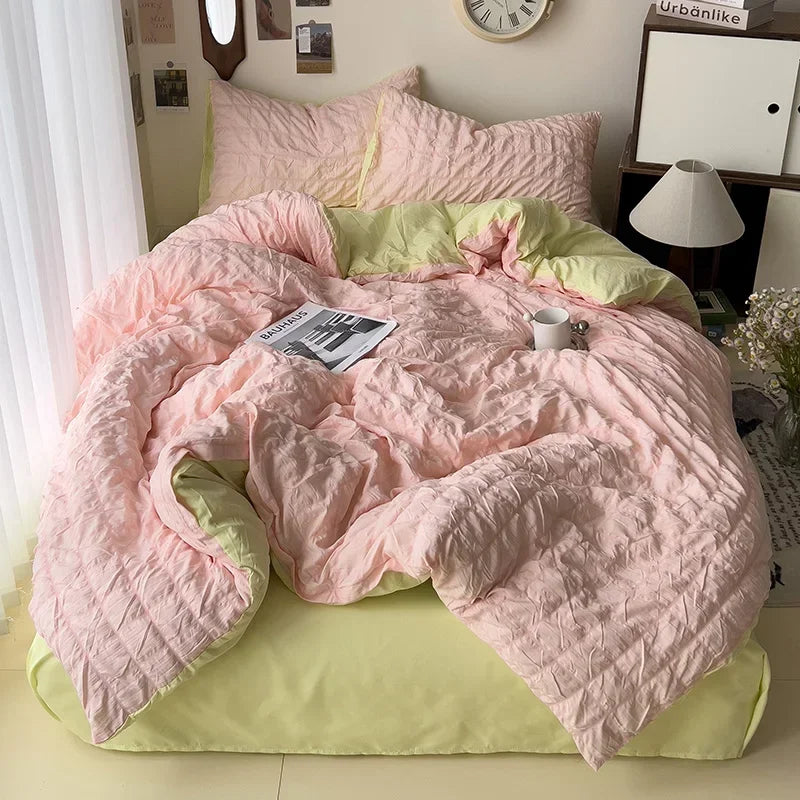 Comforter sets Bedding Set for Boys Girls Bedroom Duvet Cover Pillowcase Bedspread Simple Fashion Bed Sheet Set Bed Linens.