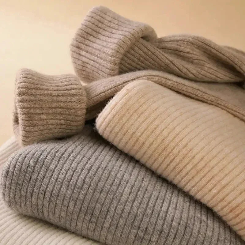 Frauen einfarbig lange Ärmel Roll kragen pullover Strick pullover grundlegende weiche Pullover einfache elegante Mode neu.