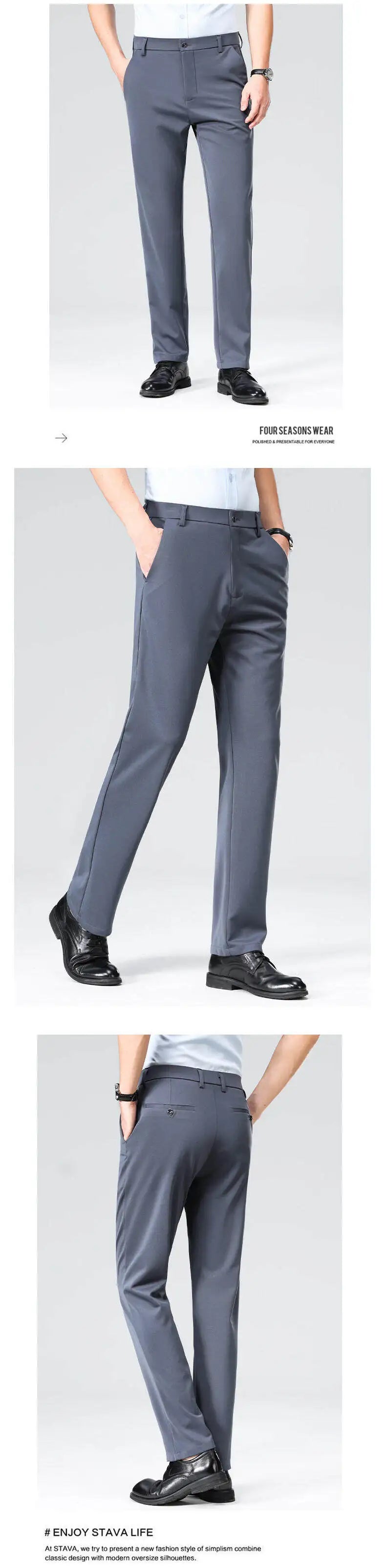 10 color casual pants, men's business casual suit pants, loose straight summer thin stretch suit pants.