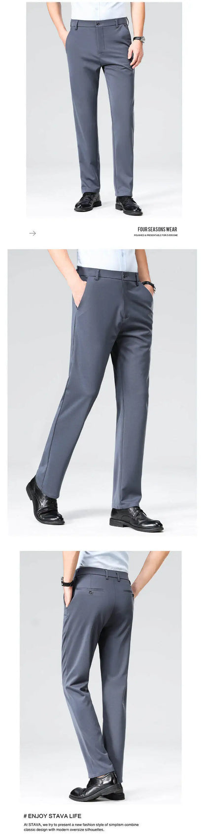 10 color casual pants, men's business casual suit pants, loose straight summer thin stretch suit pants.
