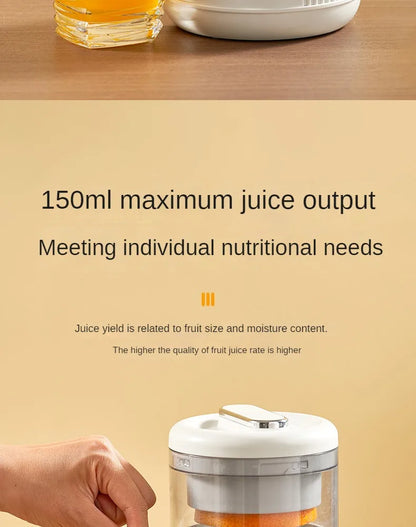 Rechargeable Electric Citrus Juicer Orange Juice Machine Extra Large Caliber Residue Separation.
