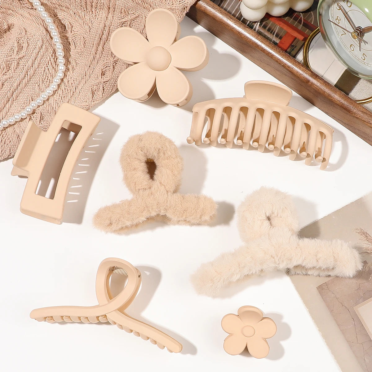 7/8Pcs Neutral Color Hair Clips for Women 4.7Inch Large Hair Claw for Thin Thick Hair,Big Matte Banana Clip,Strong Hold jaw clip.