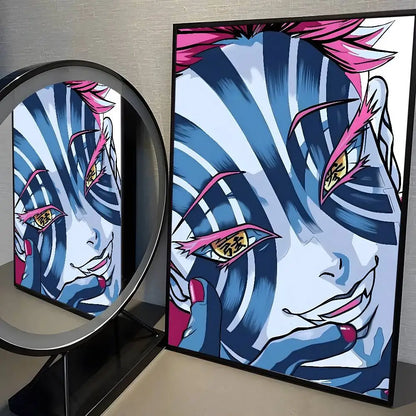 Japanese Anime Akaza D-Demon Slayer Poster High Quality Dorm Living Room Aesthetic Wall Decoration Painting Stickers Gift.