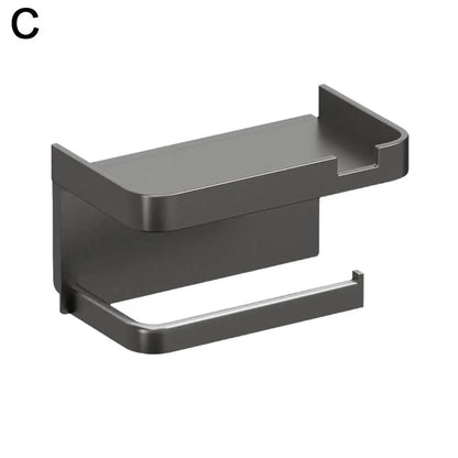 An der Wand montierter Toilettenpapierhalter, rostfrei, verdicktes Kunststoff-Aufbewahrungsregal für Badezimmer, Küche, Toilettenpapierrollenhalter