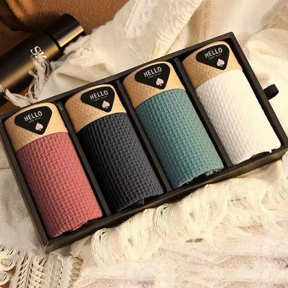 4 Stück Herren-Boxershorts, Eisseide, Unterwäsche, Unterhose, kühl, atmungsaktiv, sexy, schlankes Höschen, Netz-Dessous