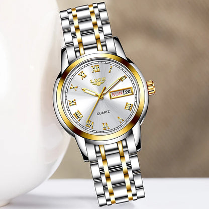 LIGE 2025 New Gold Watch Women Watches Ladies Creative Steel Women's Bracelet Watches Female Waterproof Clock Relogio Feminino.