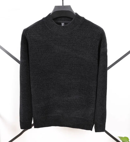 New 2025 Men's Cashmere Sweater Warm Thickened Winter Casual Solid Knitted Pullovers Mock Neck Thicker Fleece Sweater for Men.