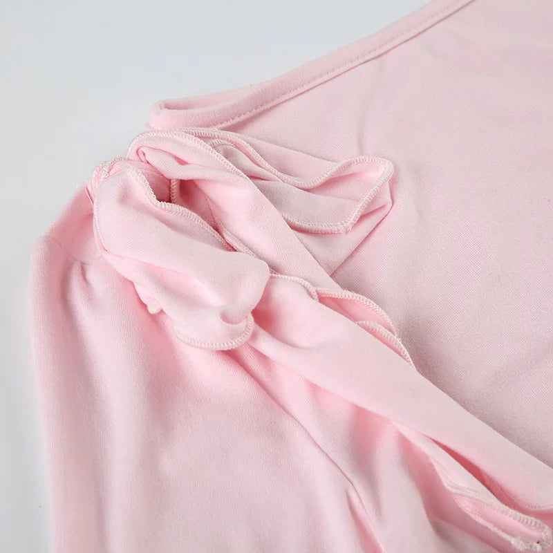 Summer Lace-Up T-Shirts Vest For Women Long Sleeve High Waist Cropped Y2k Top Pullover Female 2025 New Tank Top.