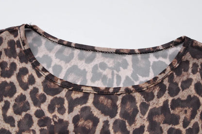 Dulzura 2024 Sexy Elegantes Maxikleid Bedrucktes Leoparden-Langarmkleider Damenkleidung Y2K Lady Party Club Streetwear Urlaub.